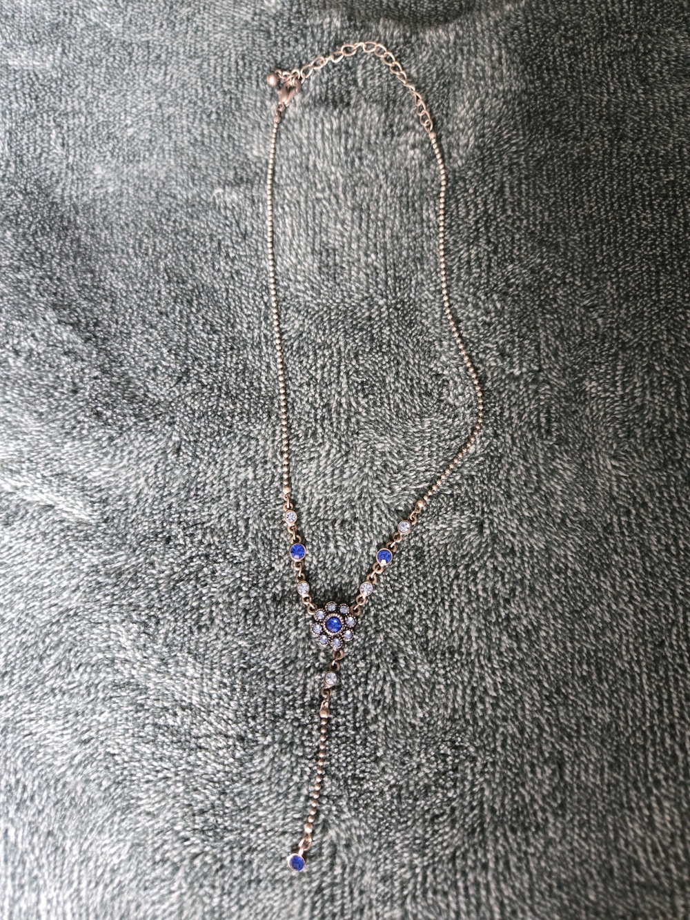 Delicate Blue Stone Y-Necklace - Women Jewelry